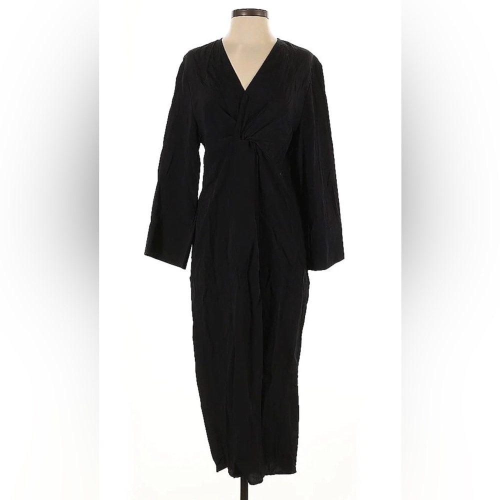 Long-Sleeve Dress with Front Slit